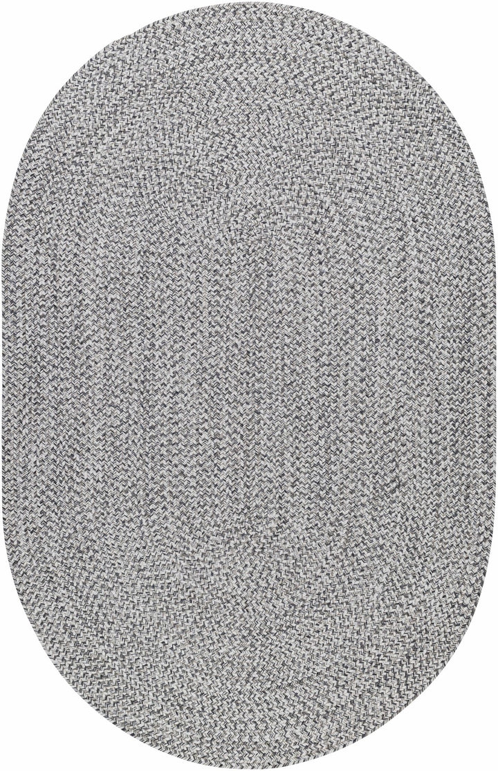 Ivory, Charcoal and Taupe Chevron Design Braided Faux Outdoor safe area Rug - The Rug Decor