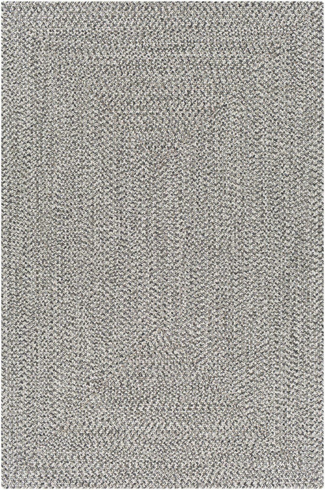 Ivory, Charcoal and Taupe Chevron Design Braided Faux Outdoor safe area Rug - The Rug Decor
