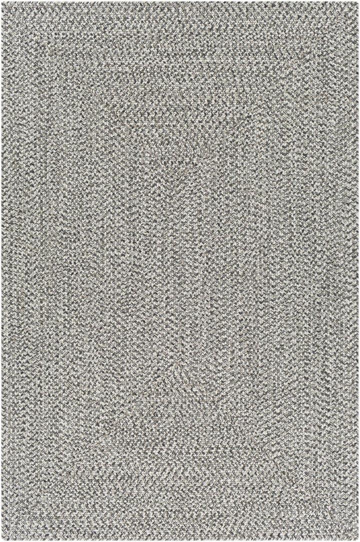 Ivory, Charcoal and Taupe Chevron Design Braided Faux Outdoor safe area Rug - The Rug Decor