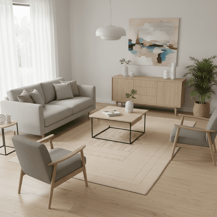 Ivory Contemporary Design Hand Loomed Wool Area Rug - The Rug Decor