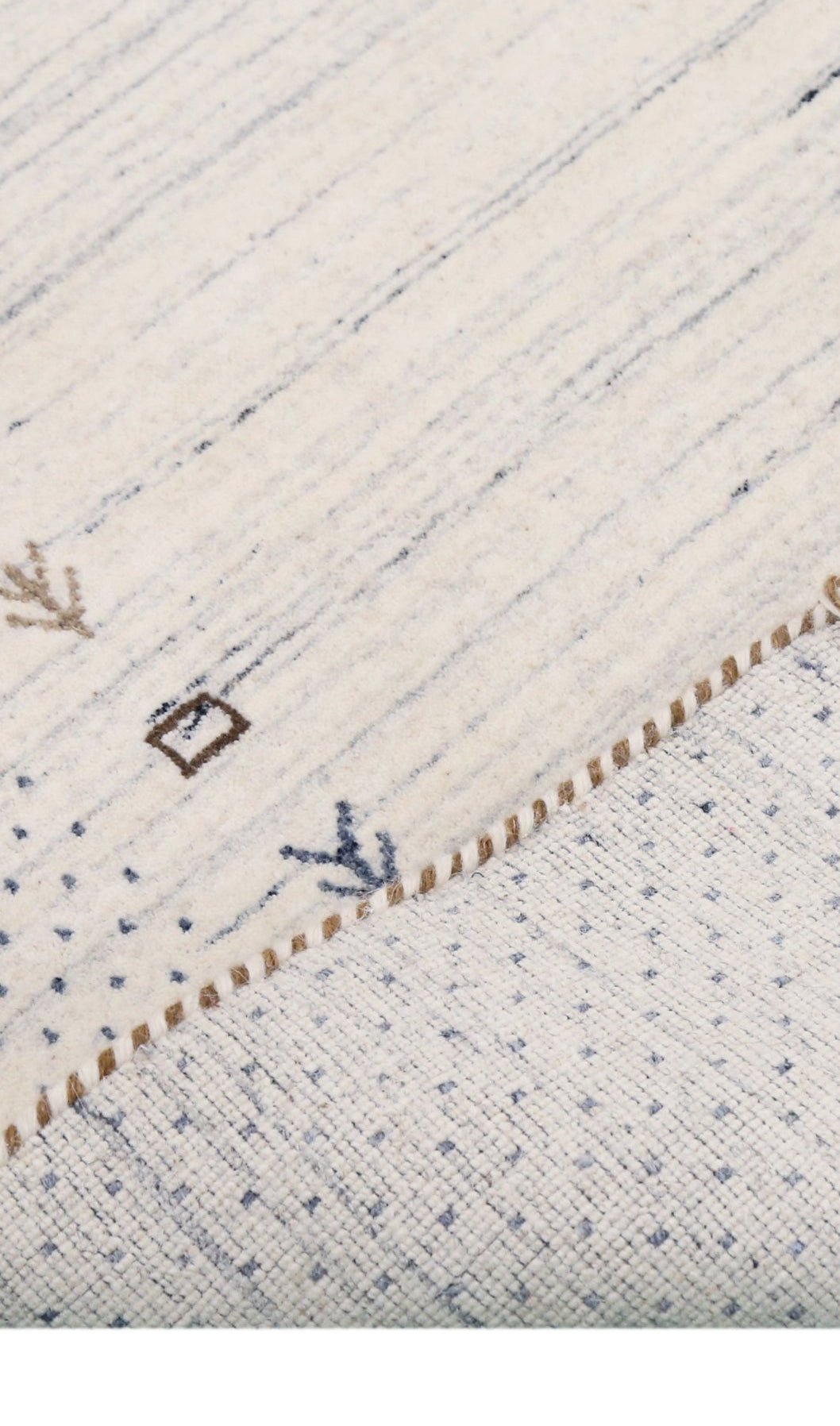 Ivory Contemporary Gabbeh Border Design Hand Loomed Wool Rug - The Rug Decor