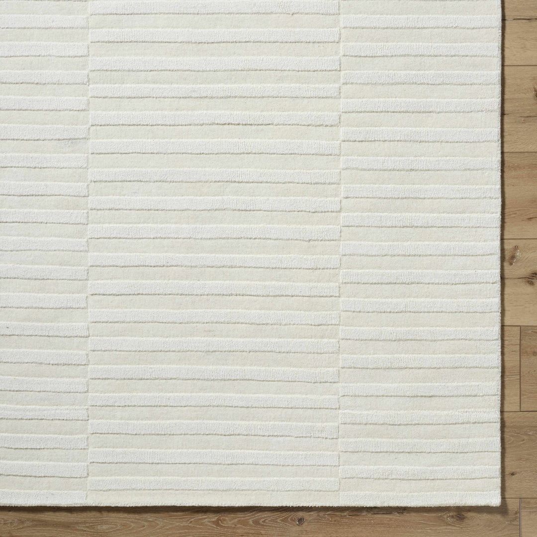 Handloomed Rug Ivory Contemporary Style Hand Loomed Wool Rug