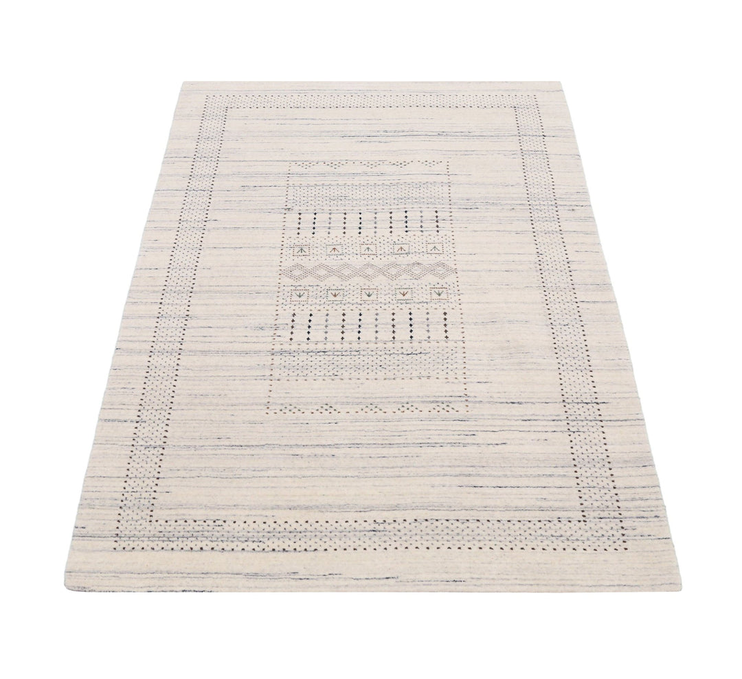 Ivory Gabbeh Design Hand Loomed Wool Area Rug - The Rug Decor