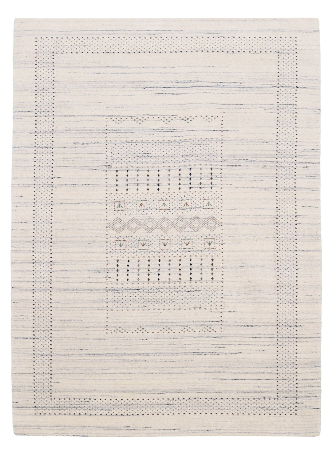 Ivory Gabbeh Design Hand Loomed Wool Area Rug - The Rug Decor