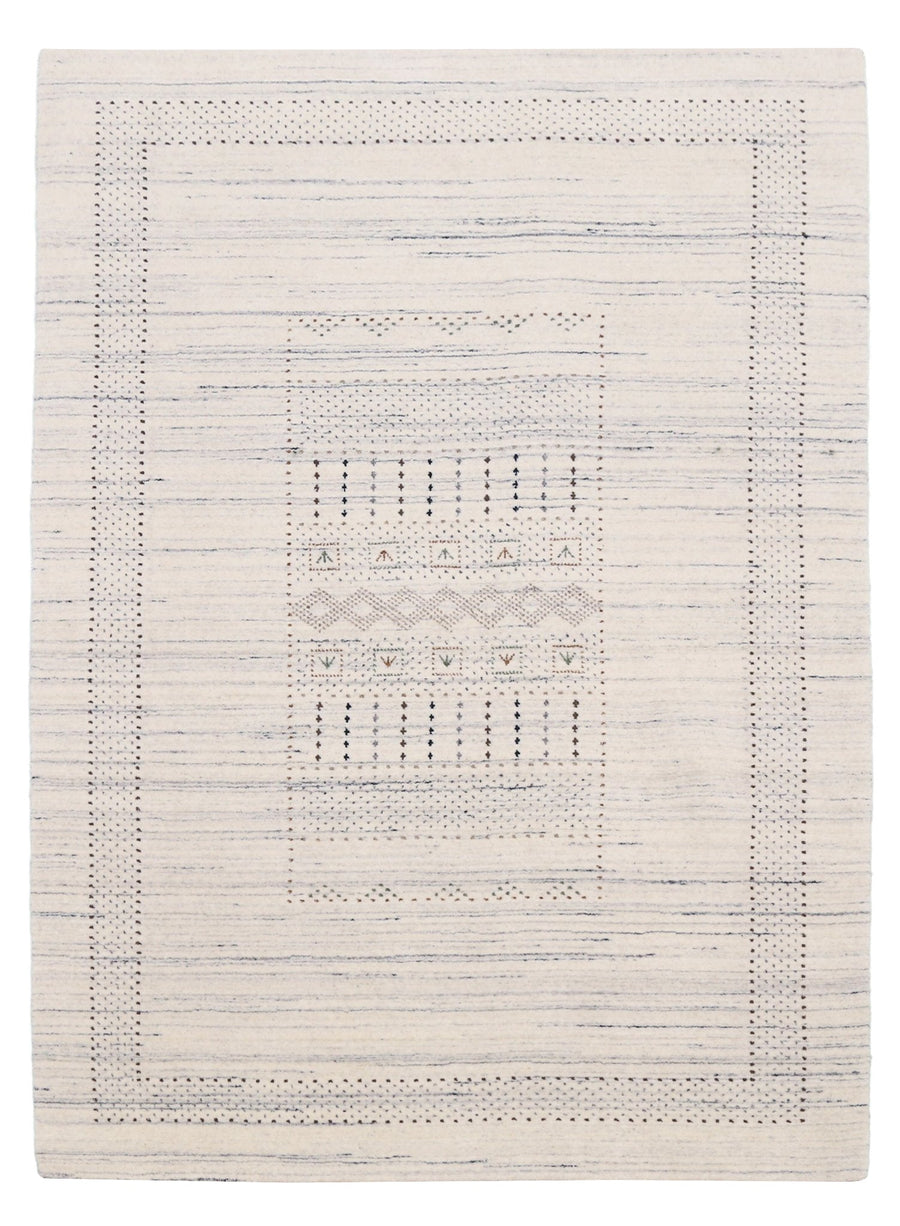 Ivory Gabbeh Design Hand Loomed Wool Area Rug - The Rug Decor