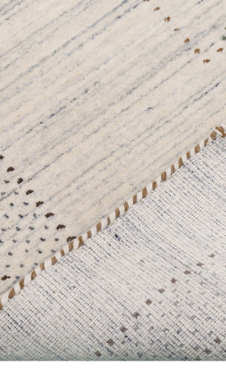 Ivory Gabbeh Design Hand Loomed Wool Area Rug - The Rug Decor