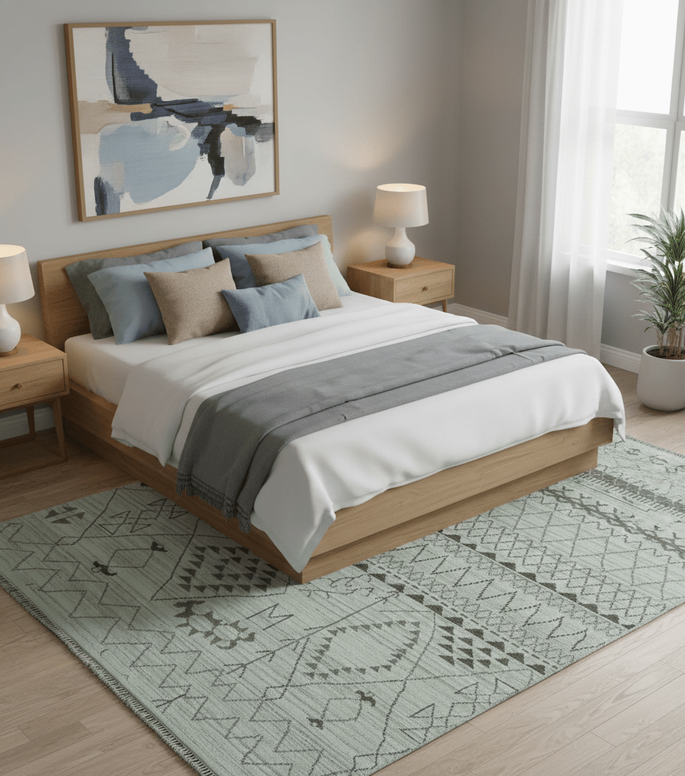 Ivory, Gray and Charcoal Hand Knotted Multi size Southwestern wool area Rug - The Rug Decor