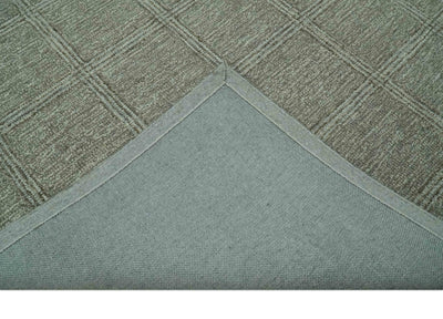 Ivory, Gray and Olive Modern Geometrical 5x7 Hand Tufted wool area rug - The Rug Decor