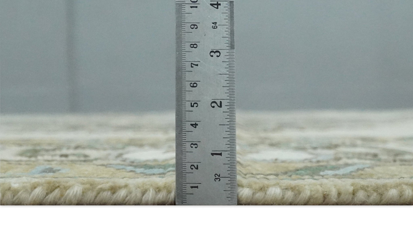 Ivory, Green and Beige Traditional Medallion Hand knotted Multi Size wool Area Rug - The Rug Decor