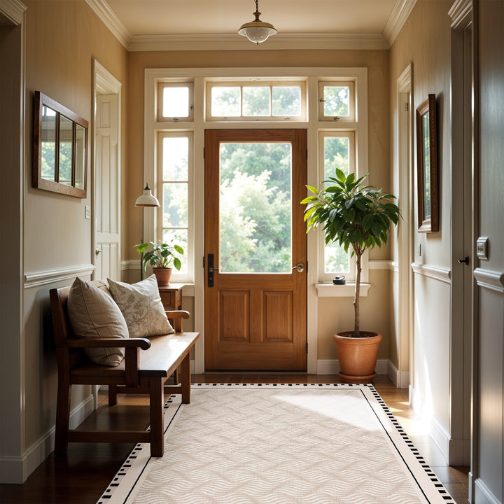 Ivory Modern Style Cotton Machine Washable Area Rug - The Rug Decor