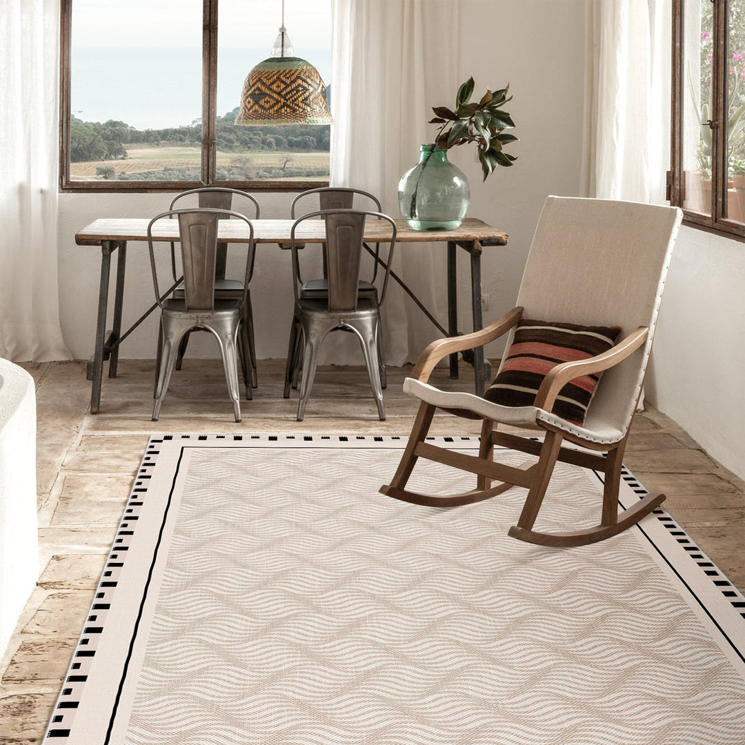 Ivory Modern Style Cotton Machine Washable Area Rug - The Rug Decor