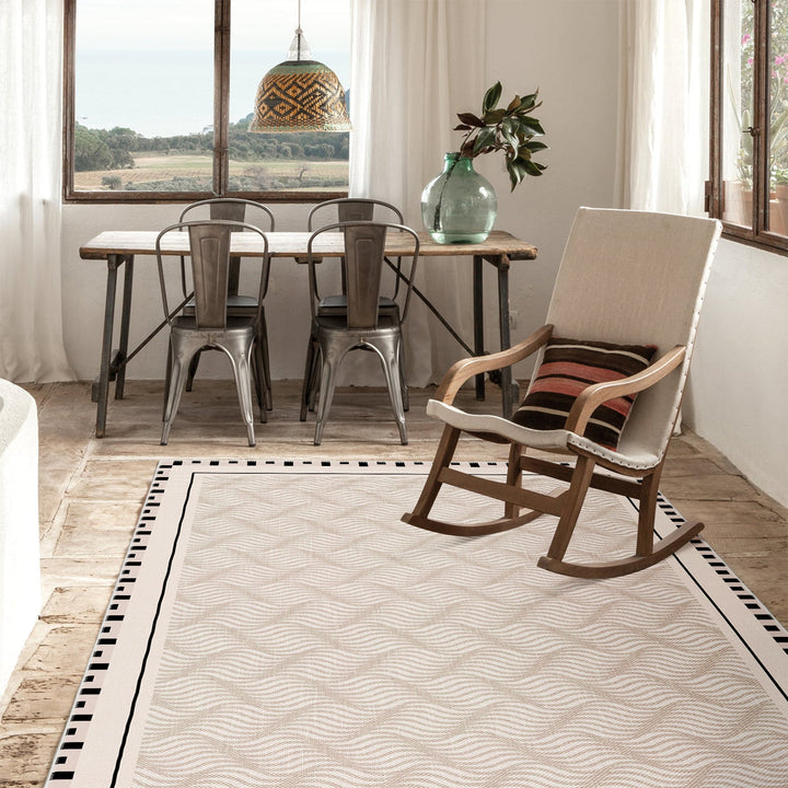 Ivory Modern Style Cotton Machine Washable Area Rug - The Rug Decor