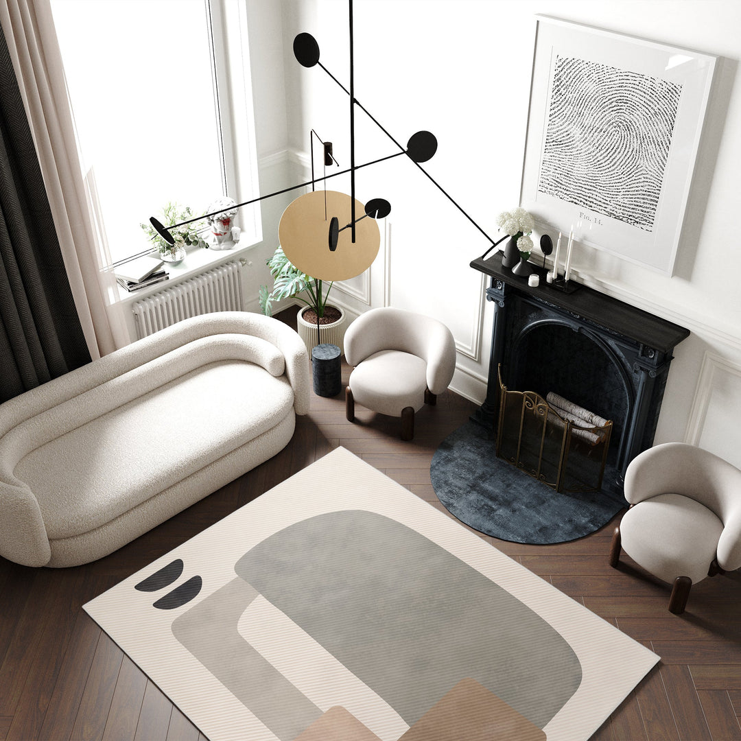 Ivory Modern Style Cotton Machine Washable Area Rug - The Rug Decor