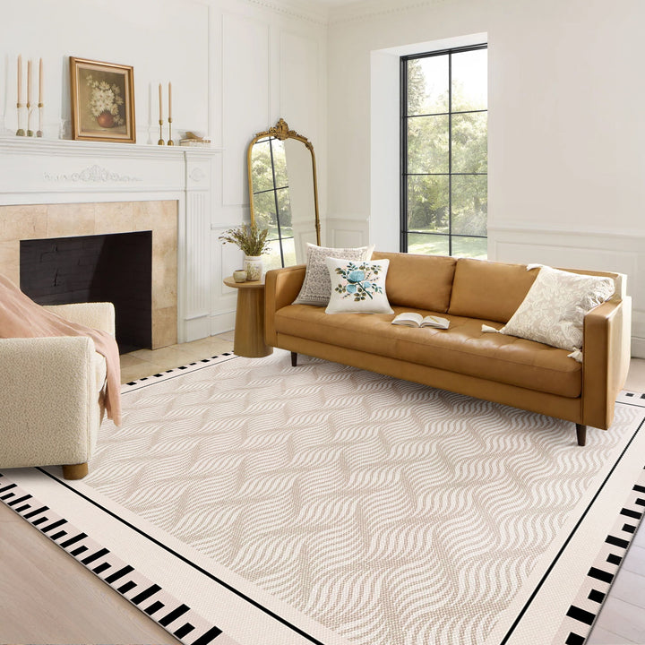 Ivory Modern Style Cotton Machine Washable Area Rug - The Rug Decor