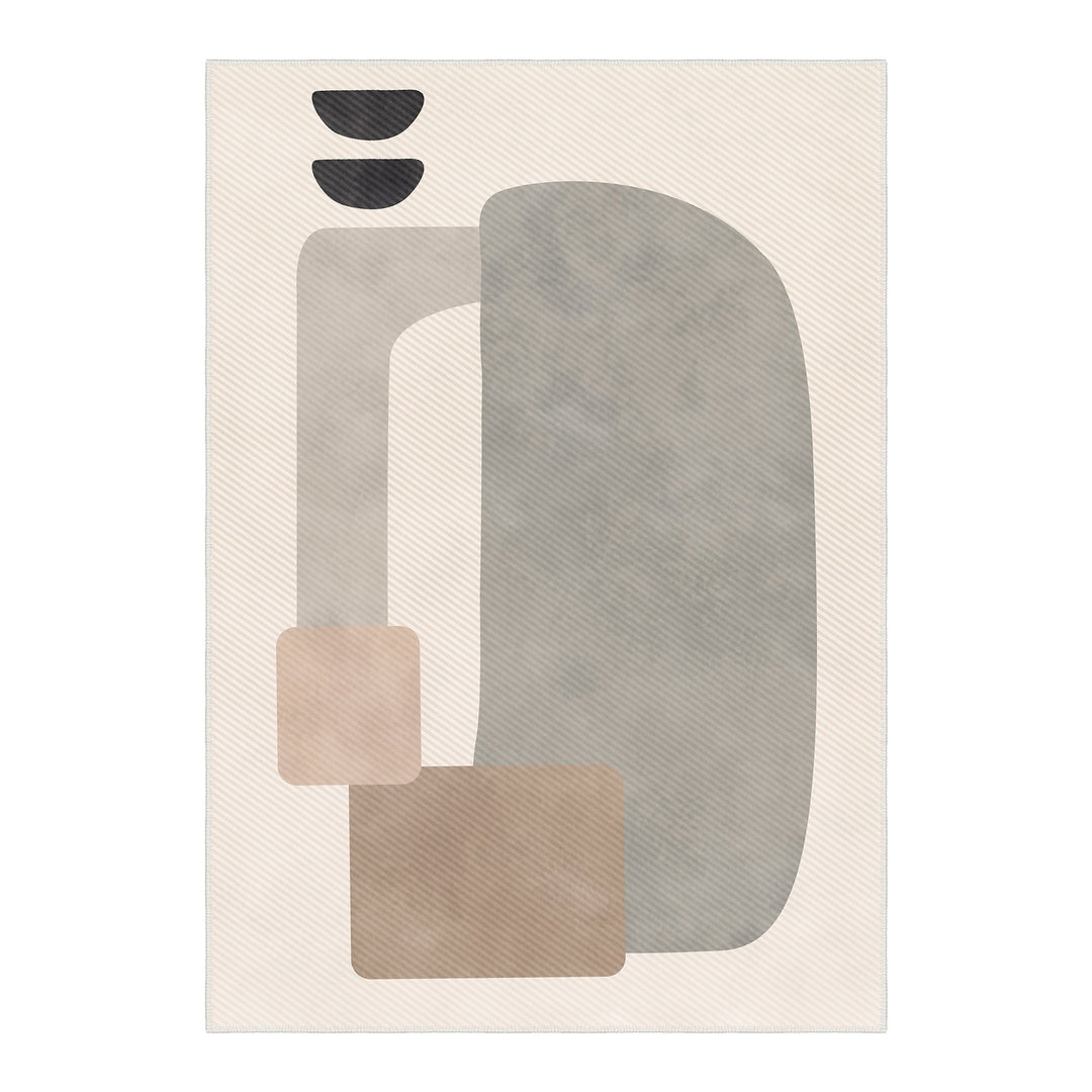 Ivory Modern Style Cotton Machine Washable Area Rug - The Rug Decor