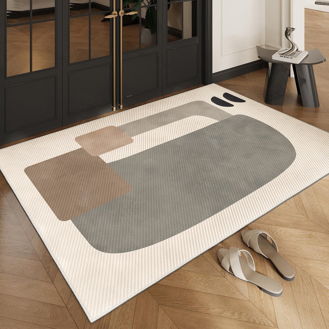 Ivory Modern Style Cotton Machine Washable Area Rug - The Rug Decor