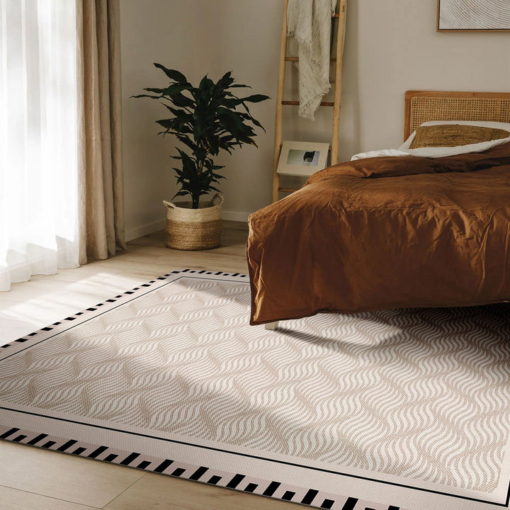 Ivory Modern Style Cotton Machine Washable Area Rug - The Rug Decor