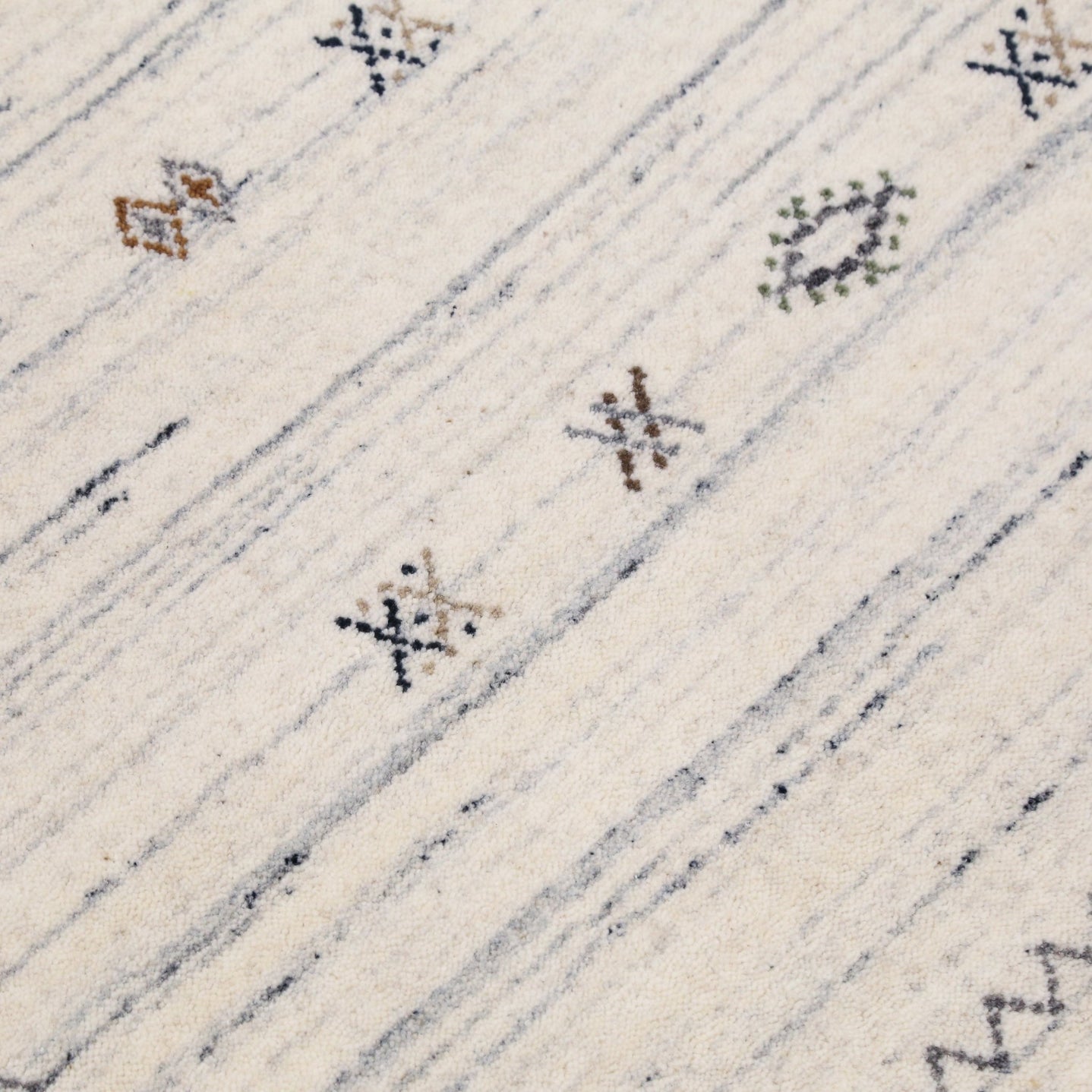 Ivory Modern Tribals Design Hand Loomed Wool Area Rug - The Rug Decor