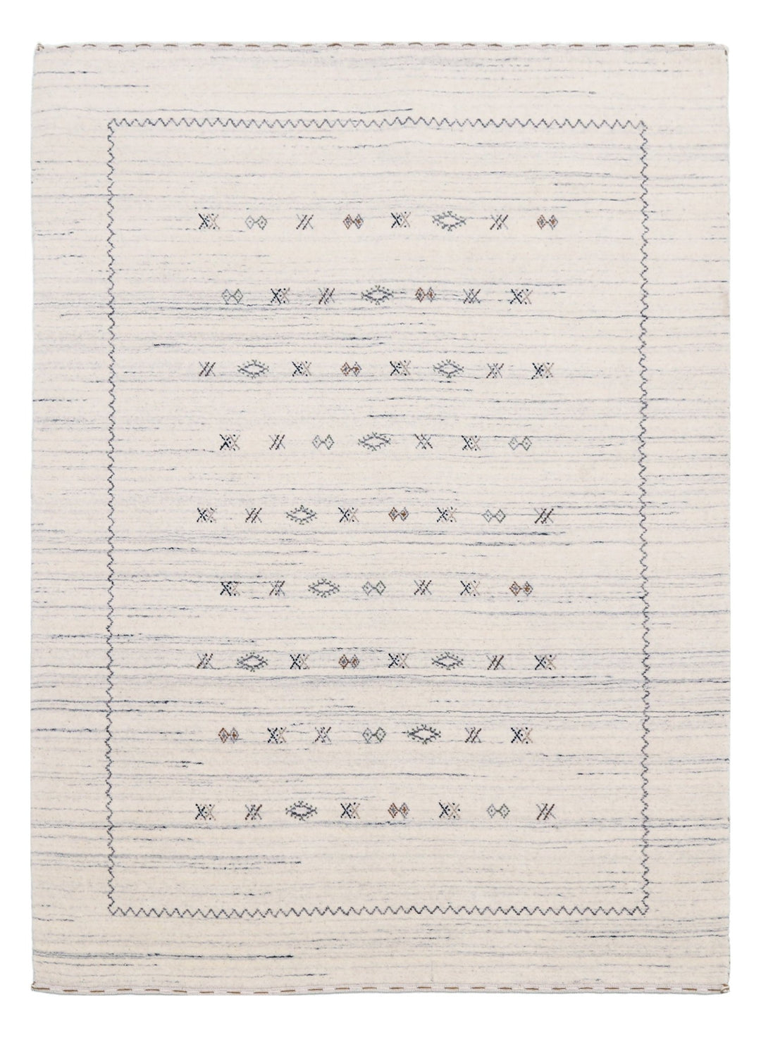 Ivory Modern Tribals Design Hand Loomed Wool Area Rug - The Rug Decor