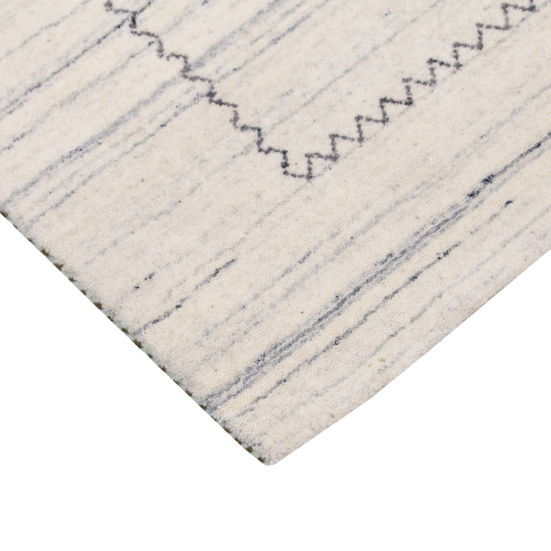 Ivory Modern Tribals Design Hand Loomed Wool Area Rug - The Rug Decor