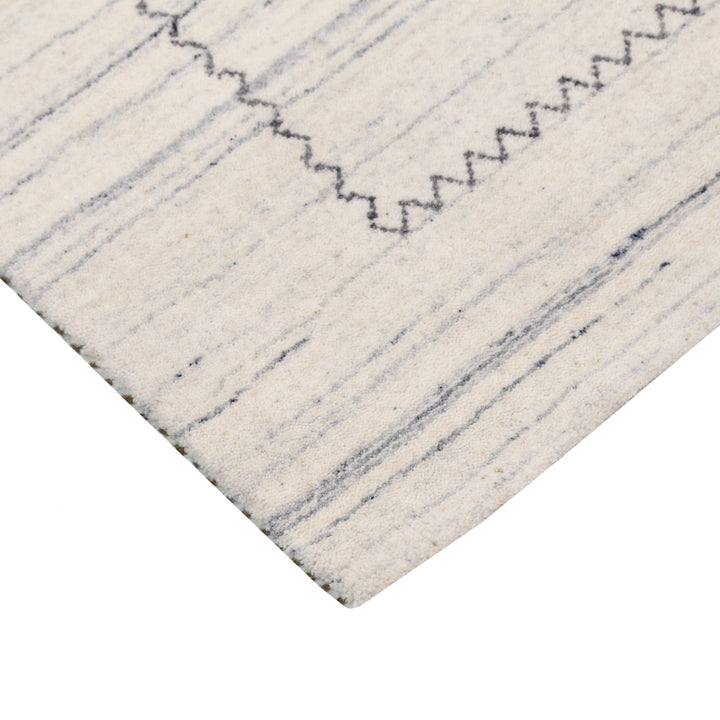 Ivory Modern Tribals Design Hand Loomed Wool Area Rug - The Rug Decor