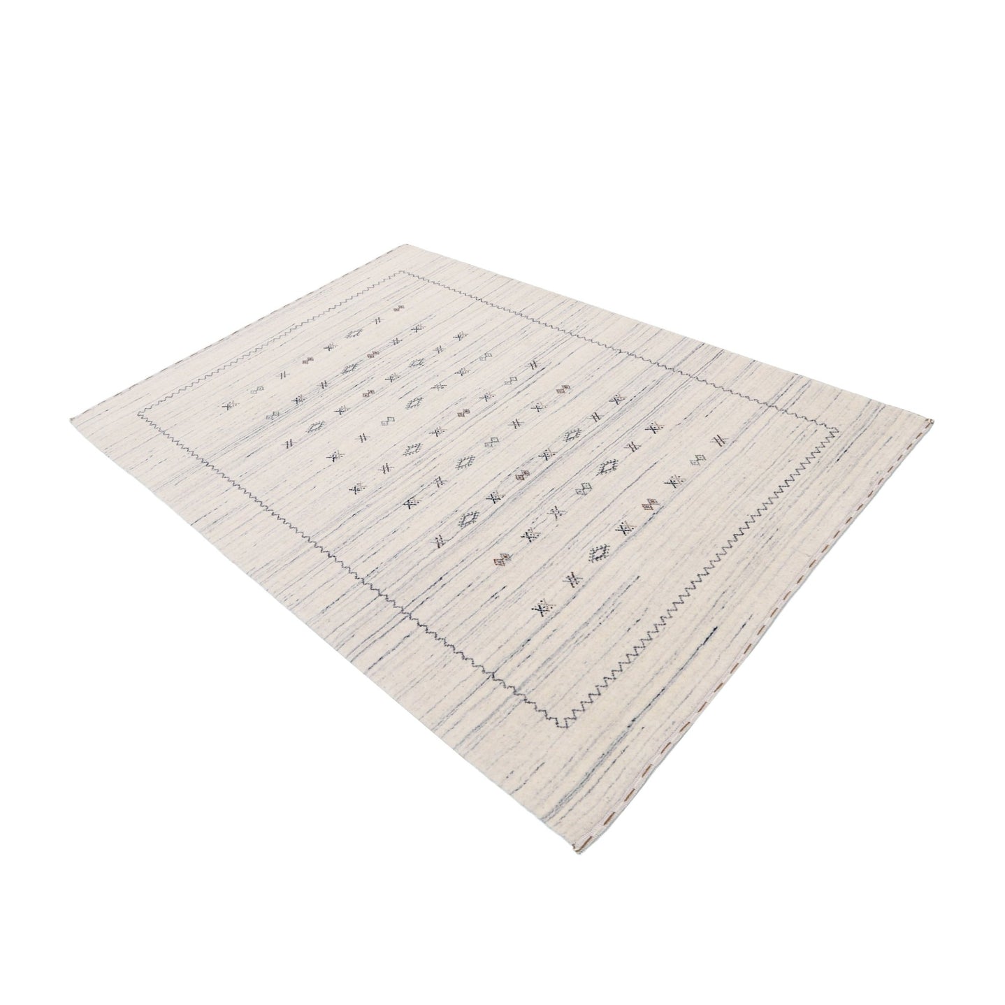 Ivory Modern Tribals Design Hand Loomed Wool Area Rug - The Rug Decor