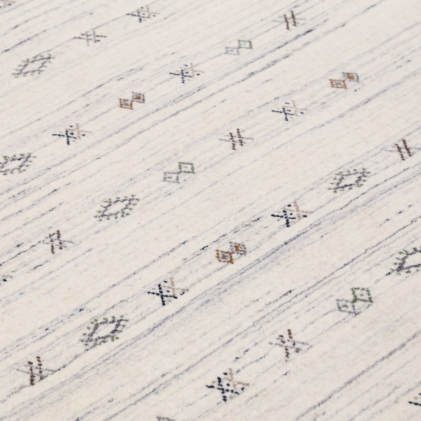 Ivory Modern Tribals Design Hand Loomed Wool Area Rug - The Rug Decor