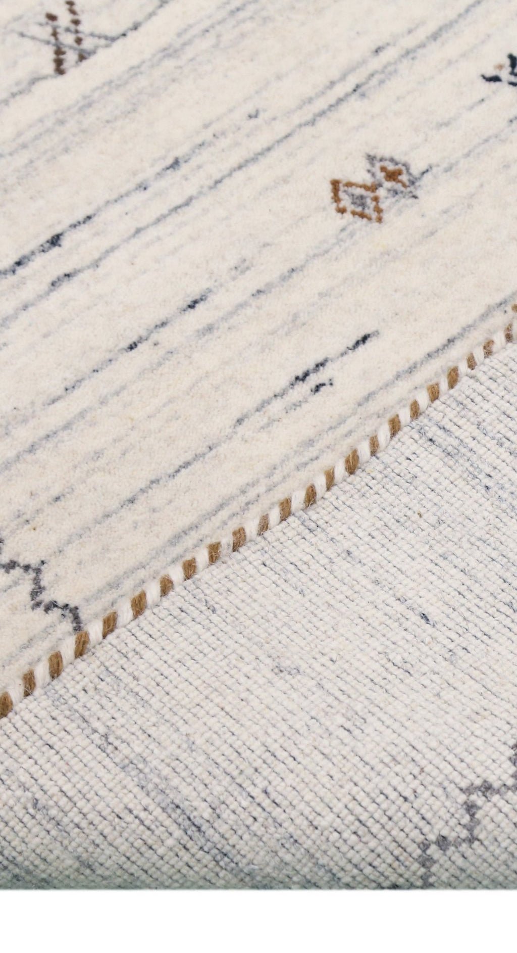Ivory Modern Tribals Design Hand Loomed Wool Area Rug - The Rug Decor