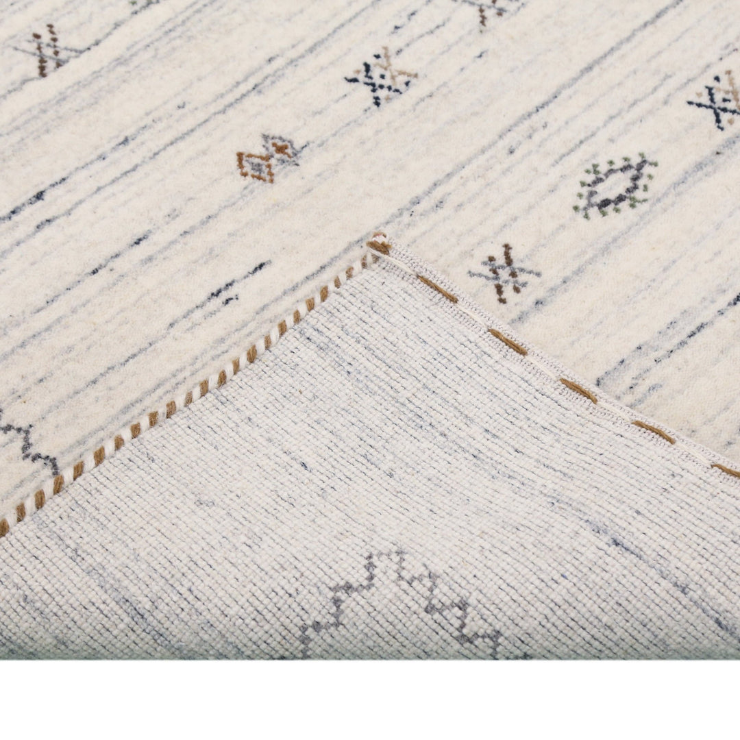 Ivory Modern Tribals Design Hand Loomed Wool Area Rug - The Rug Decor