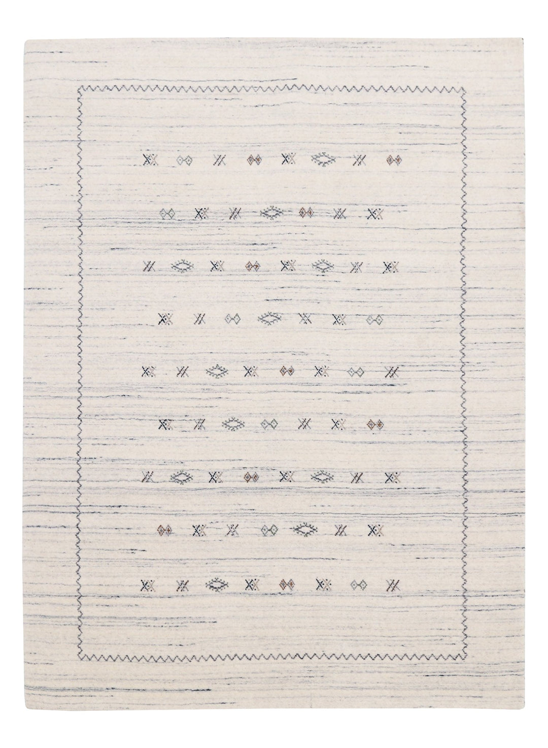 Ivory Modern Tribals Design Hand Loomed Wool Area Rug - The Rug Decor