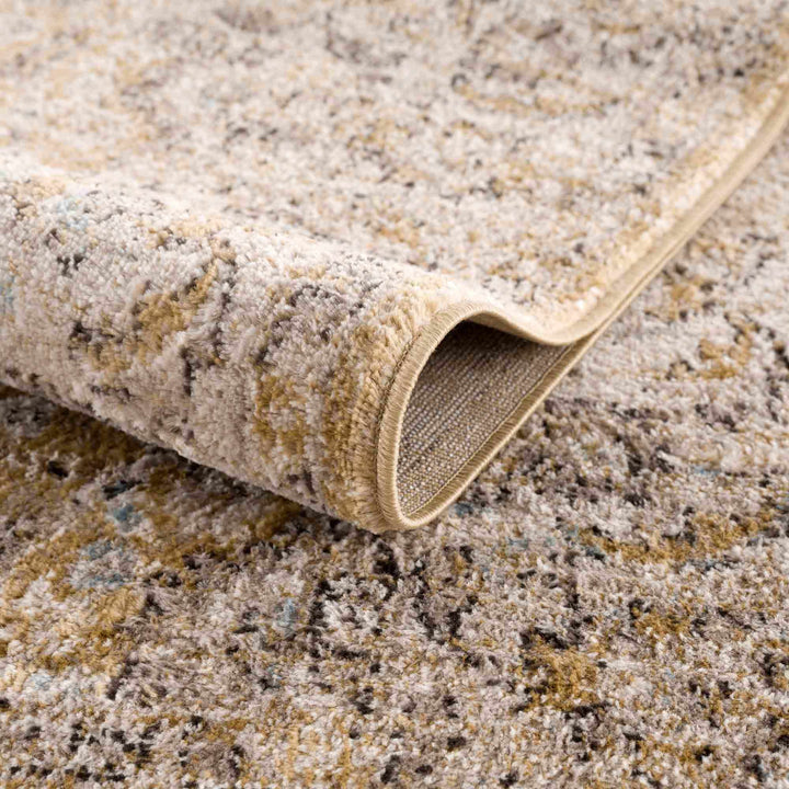 Ivory, Mustard and Charcoal Traditional Design Area Rug - The Rug Decor