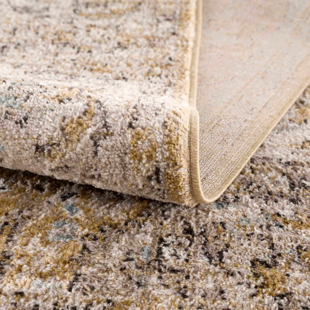 Ivory, Mustard and Charcoal Traditional Design Area Rug - The Rug Decor