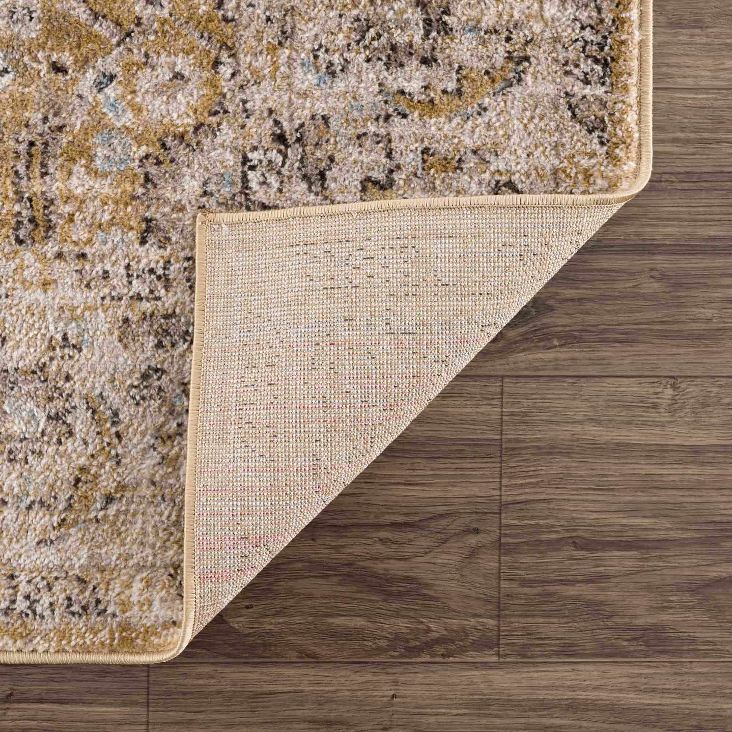 Ivory, Mustard and Charcoal Traditional Design Area Rug - The Rug Decor