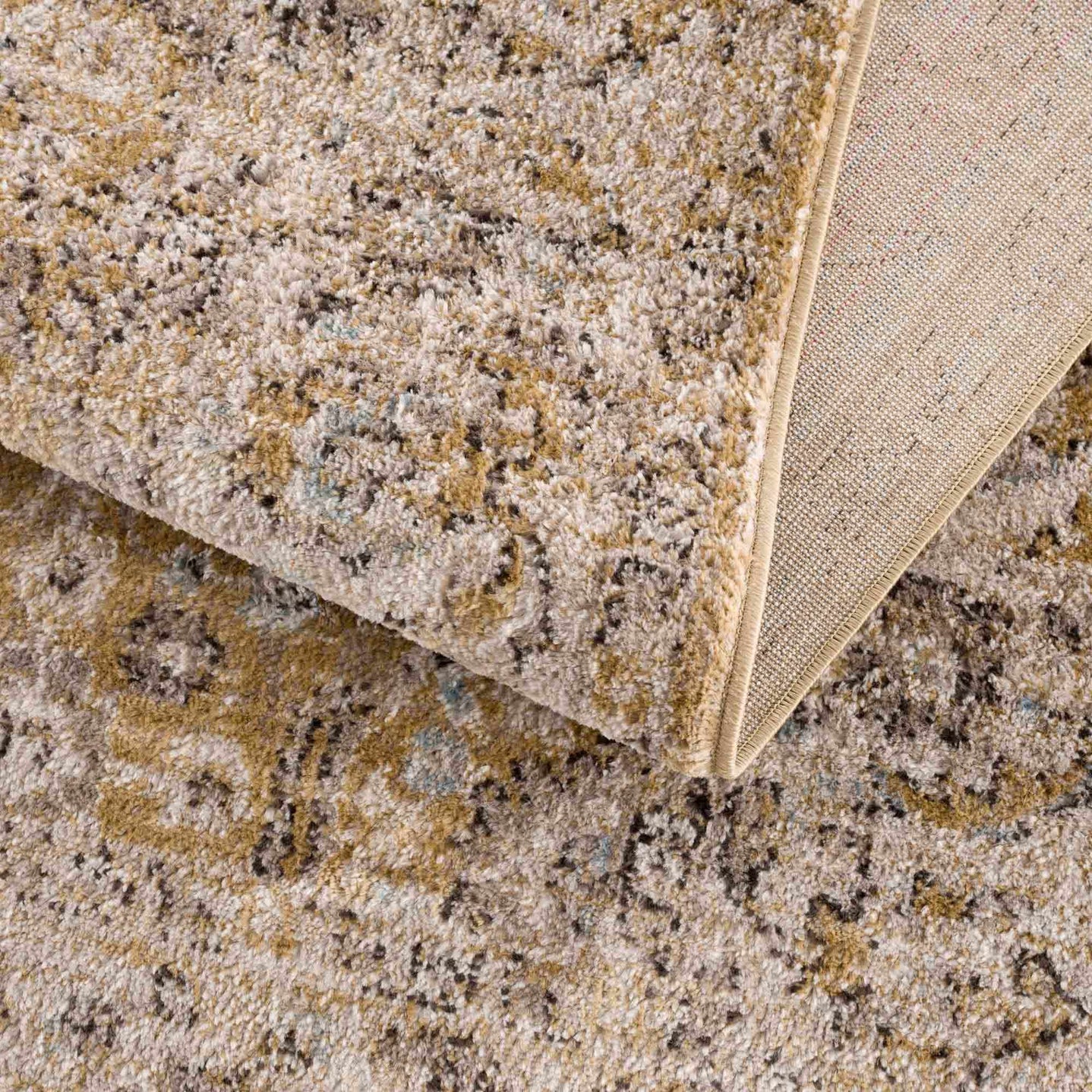 Ivory, Mustard and Charcoal Traditional Design Area Rug - The Rug Decor