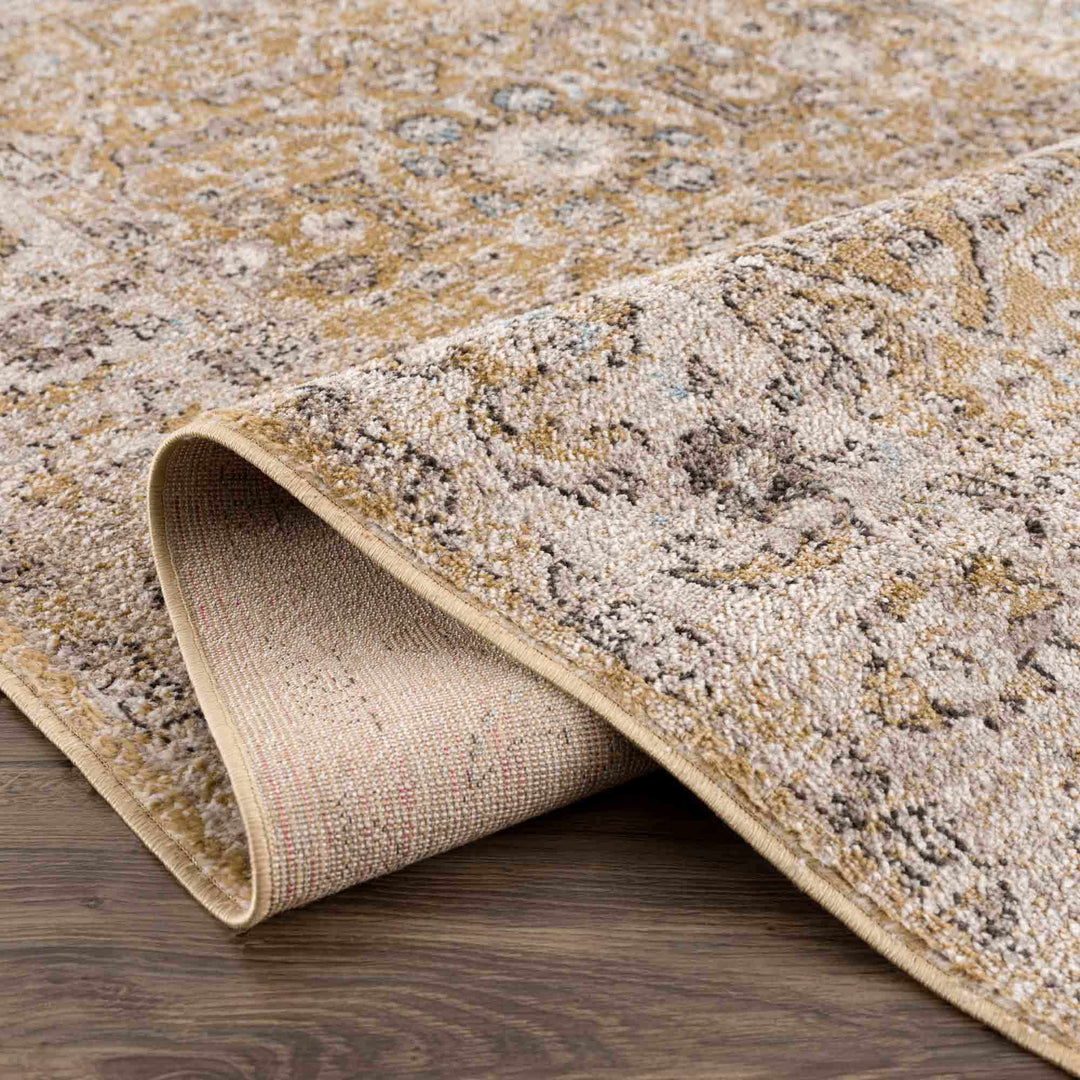 Ivory, Mustard and Charcoal Traditional Design Area Rug - The Rug Decor