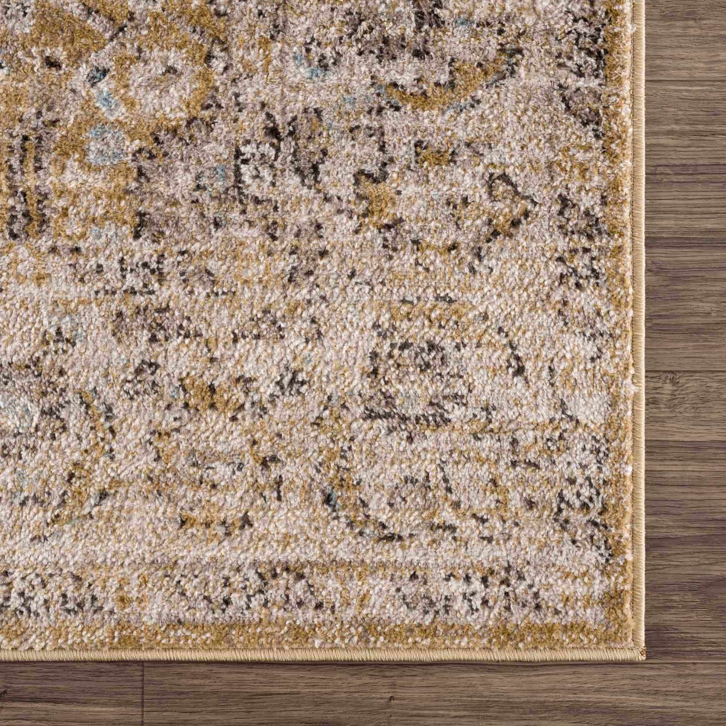 Ivory, Mustard and Charcoal Traditional Design Area Rug - The Rug Decor