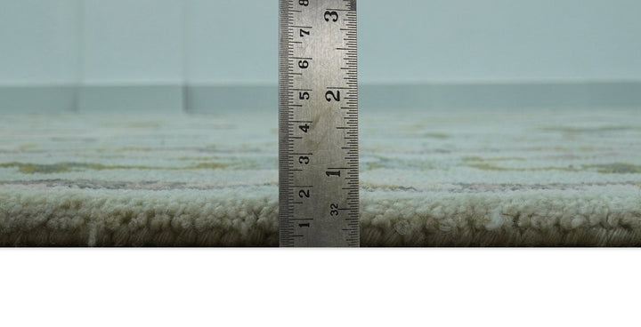 Ivory, Purple and Olive Floral Oushak Hand Tufted Custom Made wool rug - The Rug Decor