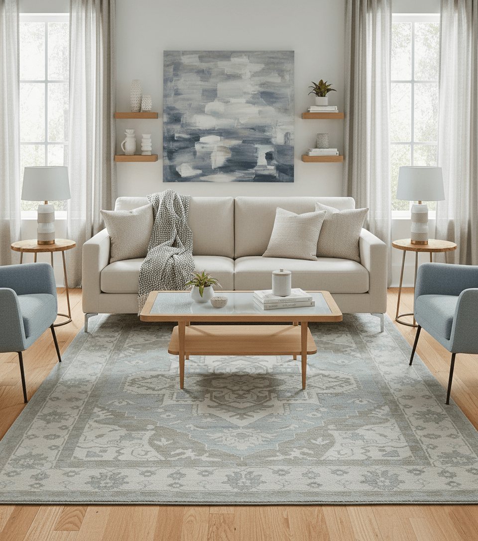 Ivory, Silver and Olive Traditional Heriz Medallion Hand Knotted Multi Size wool Area Rug - The Rug Decor