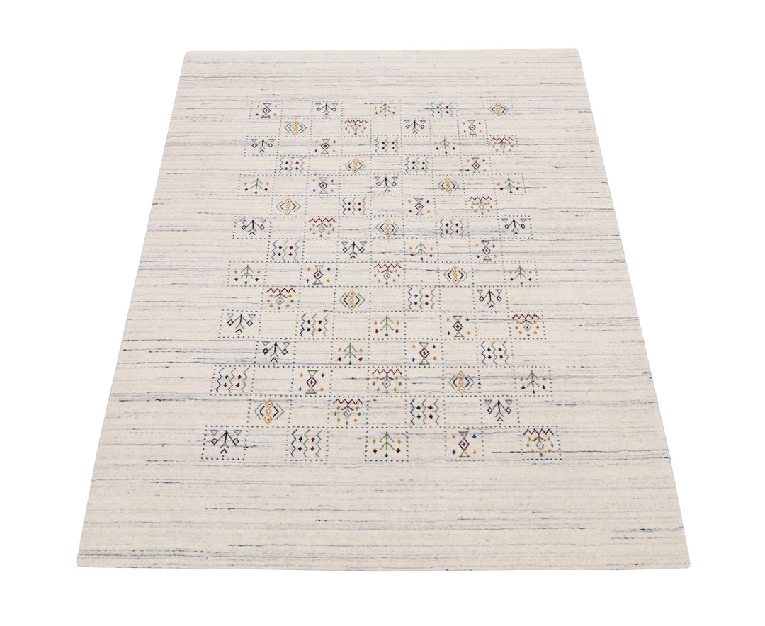 Ivory Tribal Design Hand Loomed Wool Area Rug - The Rug Decor