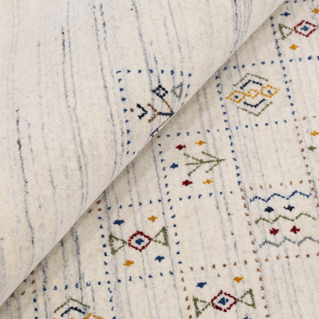 Ivory Tribal Design Hand Loomed Wool Area Rug - The Rug Decor