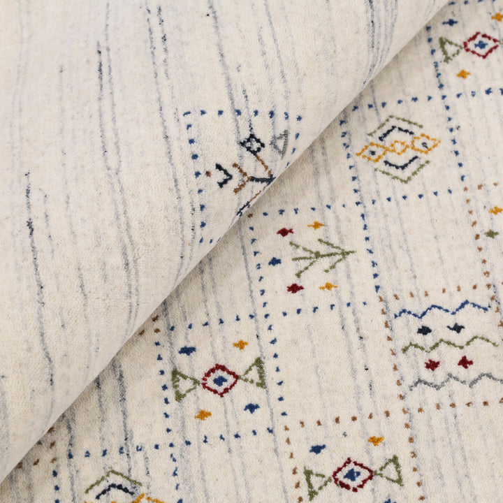 Ivory Tribal Design Hand Loomed Wool Area Rug - The Rug Decor