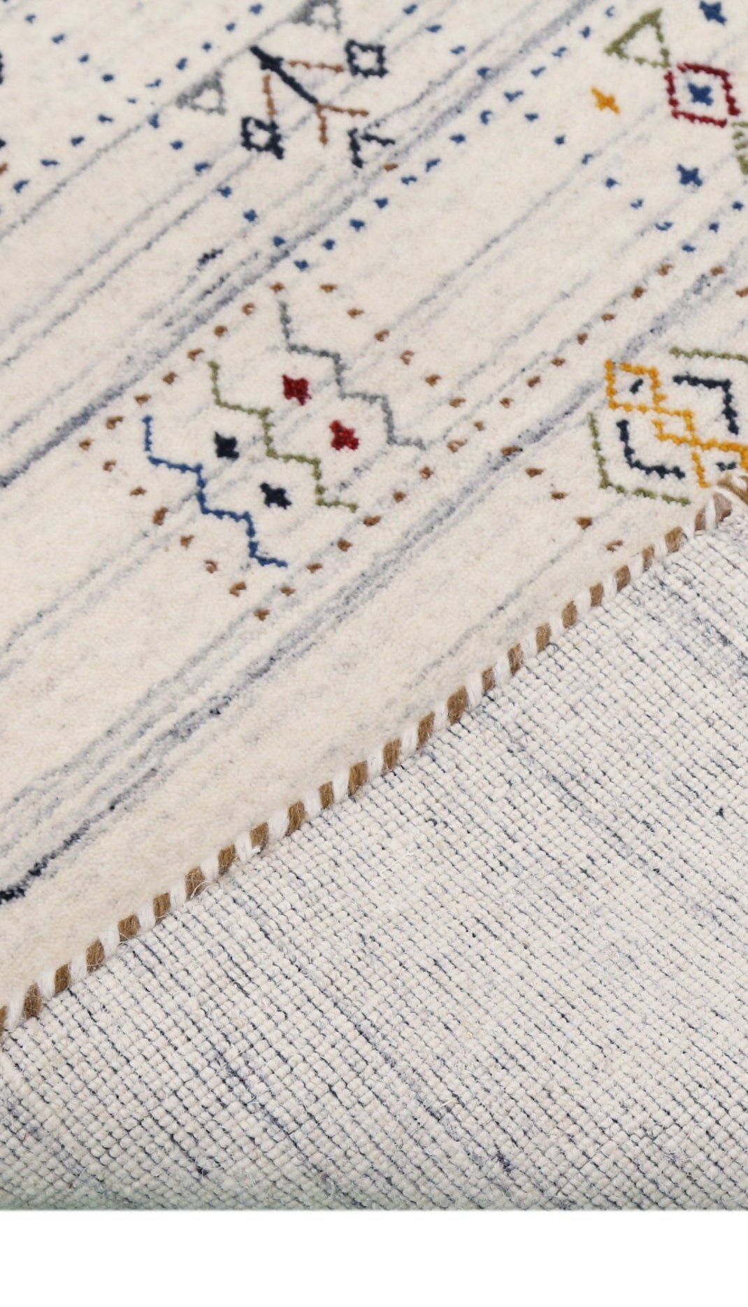 Ivory Tribal Design Hand Loomed Wool Area Rug - The Rug Decor