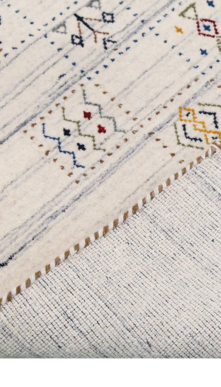 Ivory Tribal Design Hand Loomed Wool Area Rug - The Rug Decor