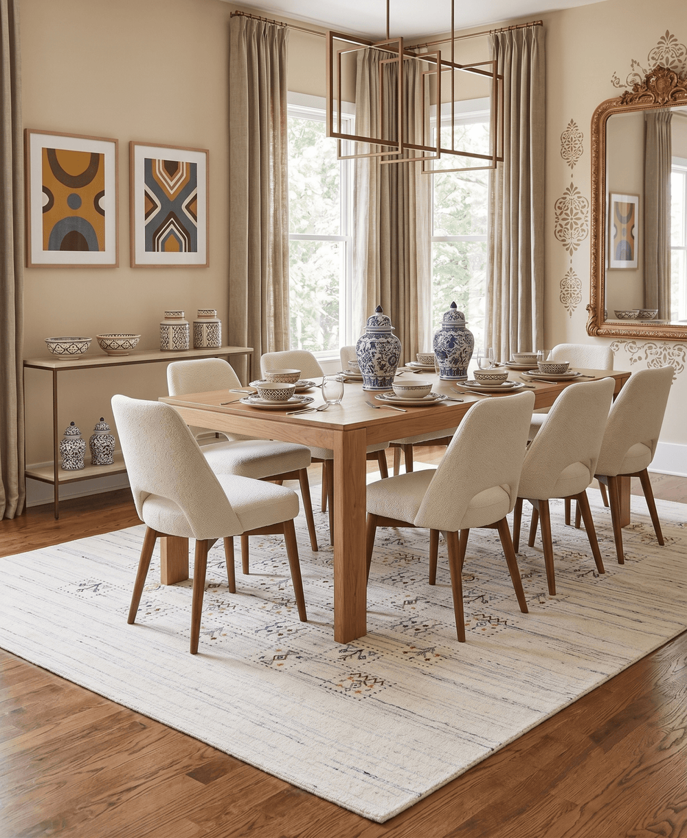 Ivory Tribal Design Hand Loomed Wool Area Rug - The Rug Decor
