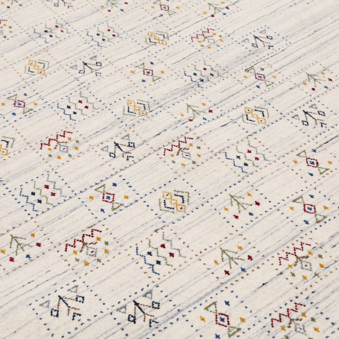 Ivory Tribal Design Hand Loomed Wool Area Rug - The Rug Decor