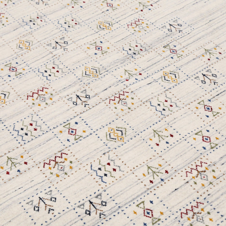 Ivory Tribal Design Hand Loomed Wool Area Rug - The Rug Decor