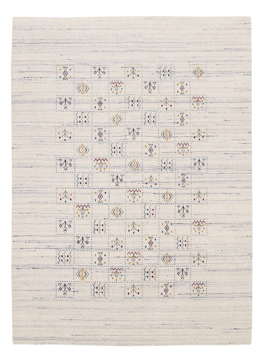 Ivory Tribal Design Hand Loomed Wool Area Rug - The Rug Decor