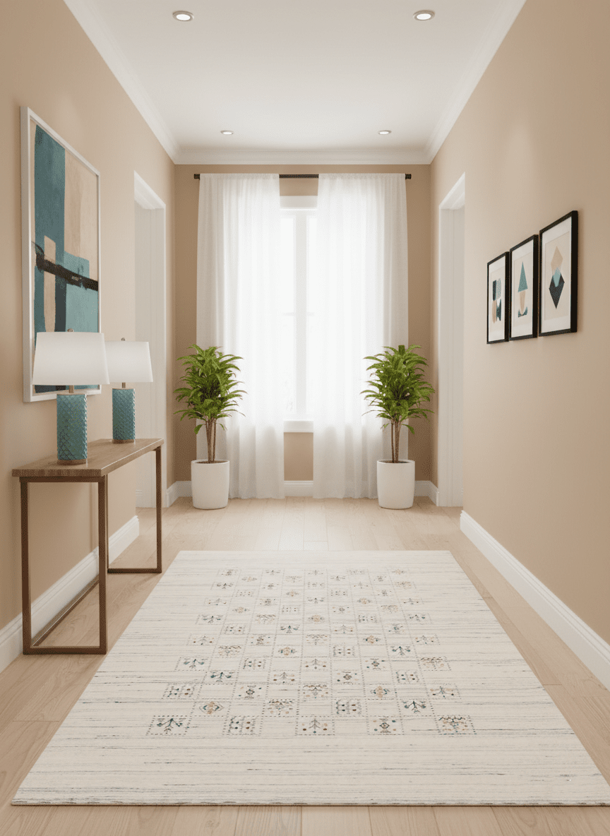 Ivory Tribal Design Hand Loomed Wool Area Rug - The Rug Decor