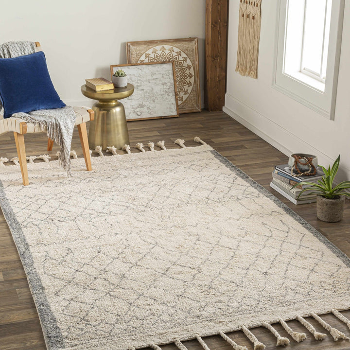 Jacana Ivory Modern Geometrical Design Hand Woven Area Rug - The Rug Decor