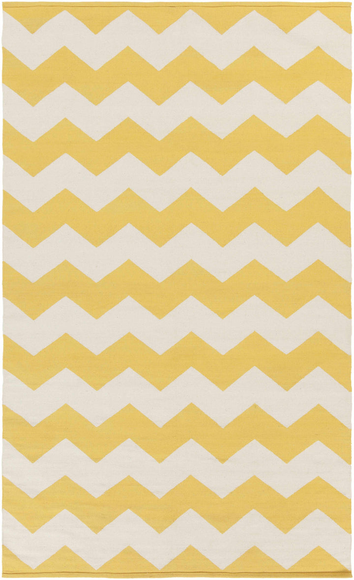 Jackman Contemporary Style Yellow And Ivory Hand Woven Area Rug